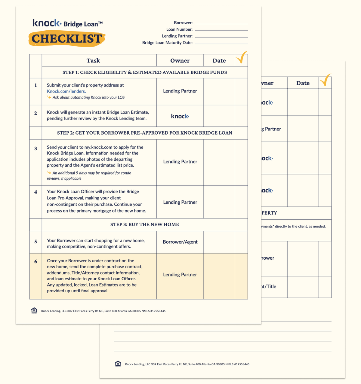 knock-bridge-loan-checklist