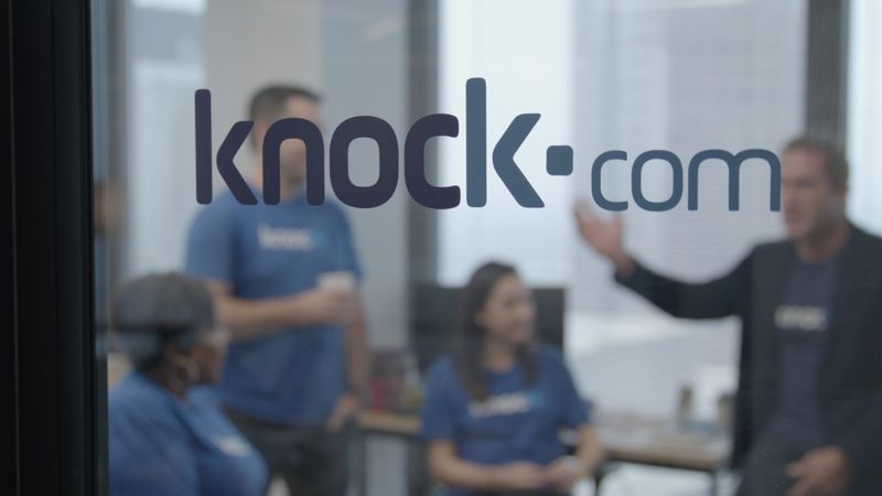 knock.com window treatment on with employees in background